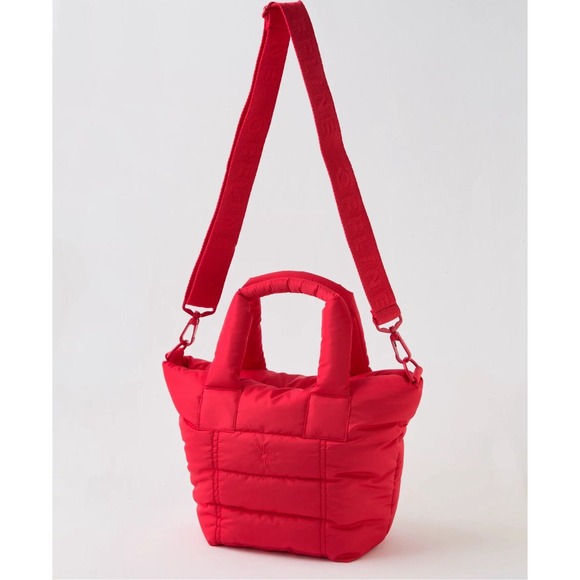OFFLINE By Aerie Puffy Love Mini Tote Bag Resort Red Purse Strap Logo MSRP $45 - Picture 2 of 8